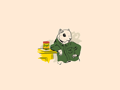 Scout the squirrel brand identity branding character character design design graphic design illustration midwest midwestern mustard packaging painting retro squirrel vector