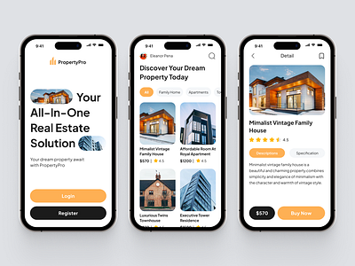 Property Pro - Real Estate Solution App clean design mobile product design property real estate solution ui uiux