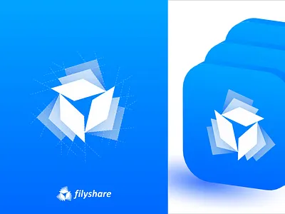 file share app logo design concept | MD Mahfuj abstract logo design blue branding creative logo design file share app logo flat for sale gradient logo design graphic design icon symbol illustration logo logo design logo designer bd modern logo print simple clean logo design unused vector