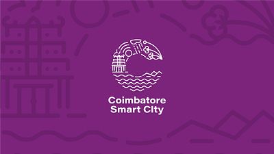 Coimbatore Smart City branding c cotton lake logo smart city temple