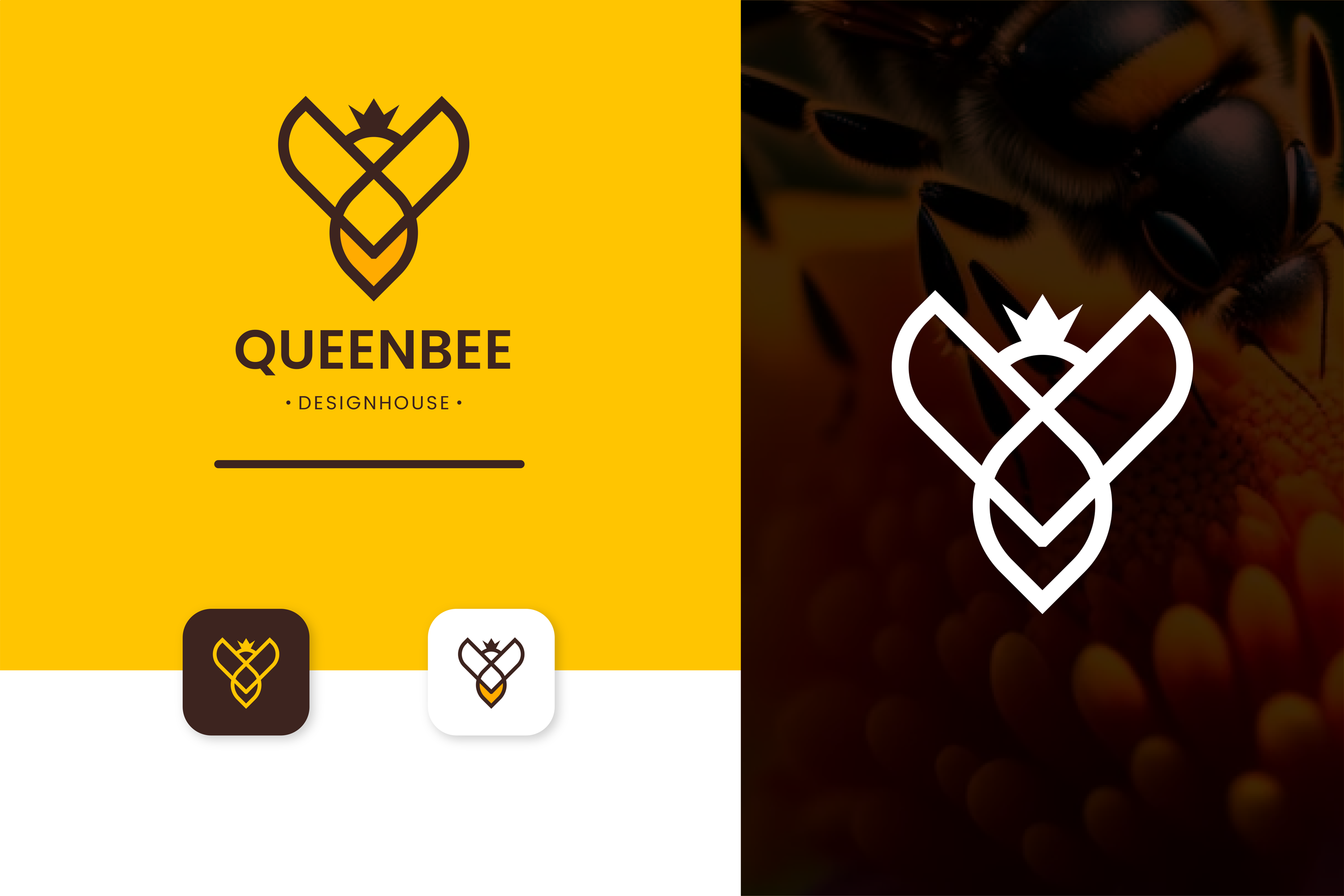 Queen Bee logo by Zoltan Gothard on Dribbble