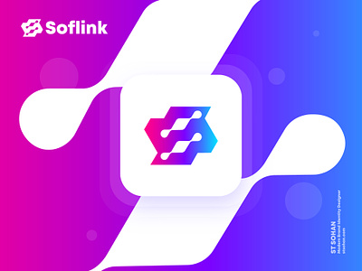 Soflink app application branding gradient logo logo modern logo s letter s letter logo s logo s tech logo software startup tech tech logo technology logo trendy ui web web3 website