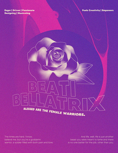 Beati Bellatrix graphic design illustration typography