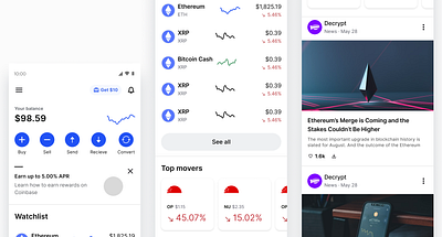 Replicating Coinbase's HomeScreen design ui ux