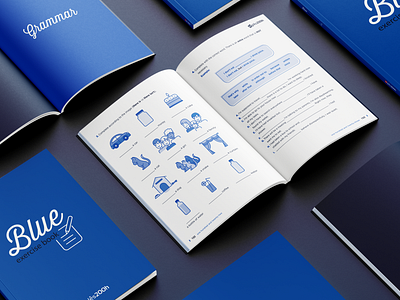 Blue English Textbook blue book cover book design editorial educational book english book exercise book icon design icons language school lettering textbook