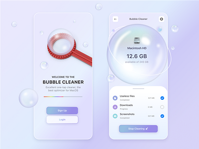 Bubble Cleaner mobile app app bubble cleaner cleaning design figma mobile mobile design soap ui web design