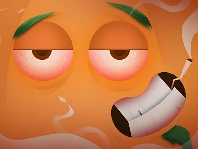 Hight Pumpkin🎃 2dart 4:20 art artwork design graphic design illustration landing light orange pumpkin smoke smoking weed