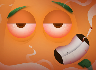 Hight Pumpkin🎃 2dart 4:20 art artwork design graphic design illustration landing light orange pumpkin smoke smoking weed