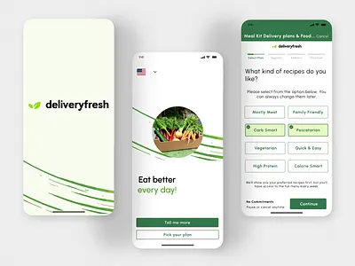 Deliveryfresh - meal kit delivery service app 3d animation app branding design flat graphic design icon illustration illustrator interface logo minimal mobile typography ui ux vector web website