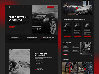 Car Wash Landing Page Design branding car wash daily ui design detailing figma landing design landing page landing page design landing page ui landing pages landingpage trending ui uiux ux web web design webdesign website