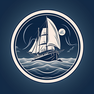 yacht animal brand branding company design elegant illustration logo vector