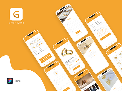 Gold Styling Ecommerce App Design app appdesign application gold ring style ui uiux