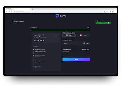 Dappy blockchain cryptocurrency dashboard app dashboard design dashboard ui