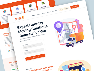 Moving Company Landing Page corporate moving country moving design illustration international moving jabel landing design landing page landing page design local moving moving moving country moving office transfer home ui ux