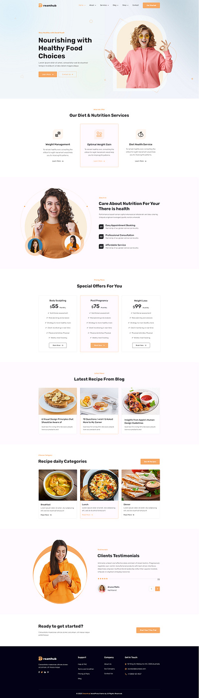 DreamHub Nutrition Health Food Special HTML5 Template