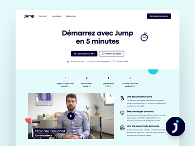 Jump — Landing page (1/2) branding freelance marketing product design ui
