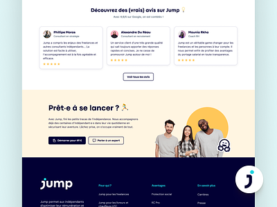Jump — Landing page (2/2) branding freelance marketing product design ui