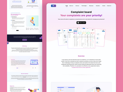 A Complaint Board Home Page apptales complaint board design inspo home page designs landing page designs paas platoform designs saas platforms ui design ui trend 2023 uiux design uxd web ui mockup website design