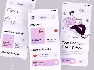 Money Management App UI app budget app card creative design expense tracker finance finance app graph illustration ios app minimal mobile money money app money bag money management ofspace save moneyy saving