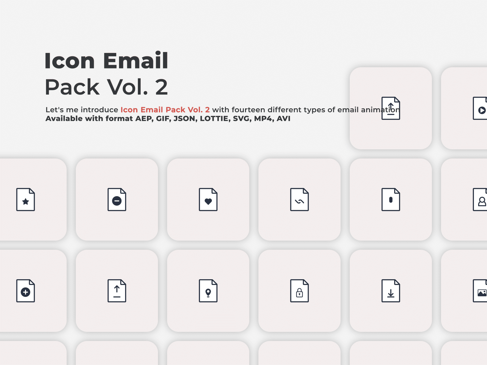 Lottie Files (Icon Email Animation Pack Vol. 2) adobe animated animation assets bundling canva design digital email figma icon iconscout illustration internet lottie lottie files motion graphics pack user experience user interface