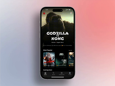 Movie Ticket Booking App | Homepage animation app design design homepage movie ticket app portfolio product design prototype ui user experience user interface ux