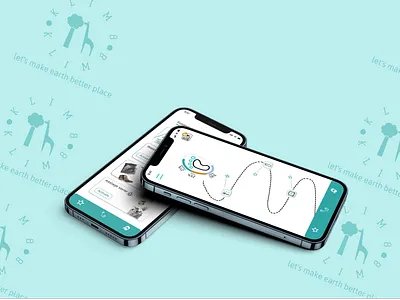 Cartoon footprint App , UX/UI Designing app design climate game home scree homepage ineractive ios design minimalist design mobile screen modern smooth ui user interface ux uxdesign