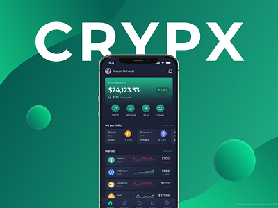 Crypto wallet app app application bitcoin crypto currency design finance illustration investment market mobile money trading ui ux w3 wallet