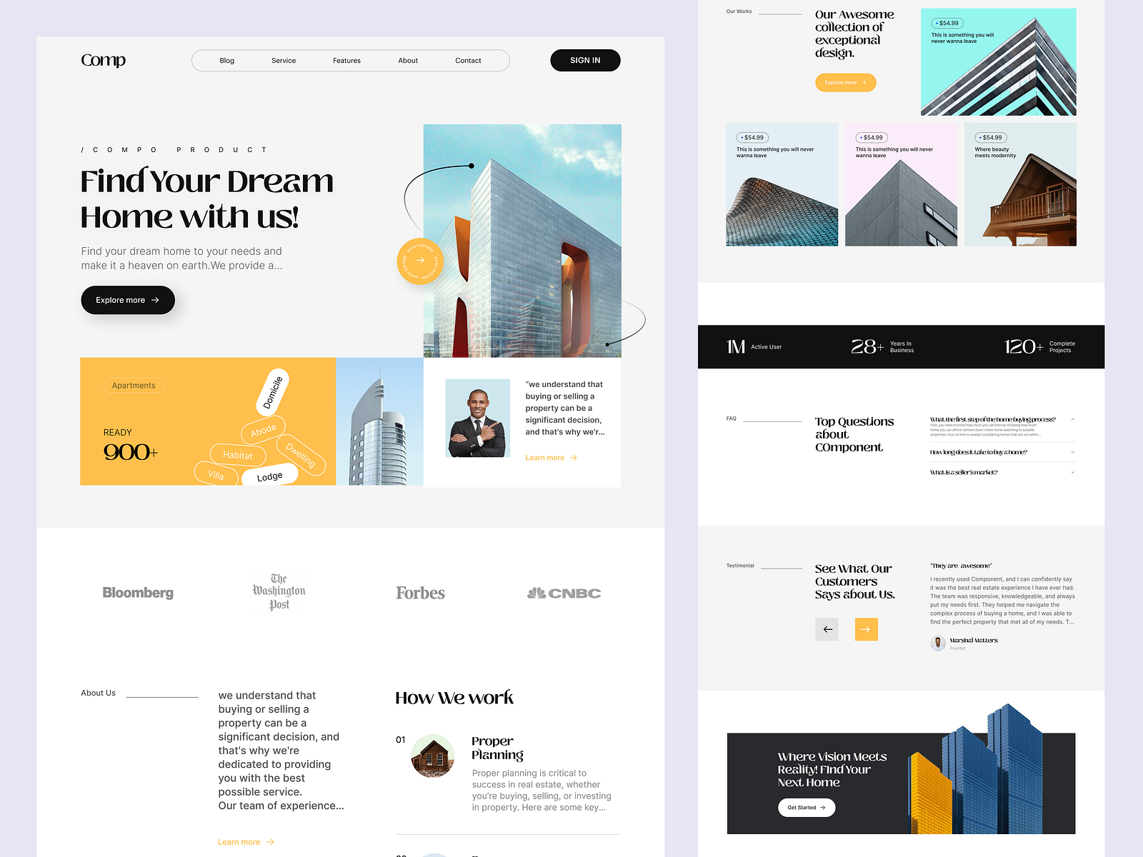 Real Estate Landing Page Exploration by Abir Hossain for Component