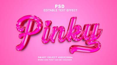 Pinky 3d editable text effect psd pds text effect psd font