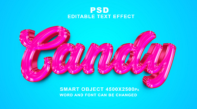 Candy Psd 3d editable text effect graphic design psd font