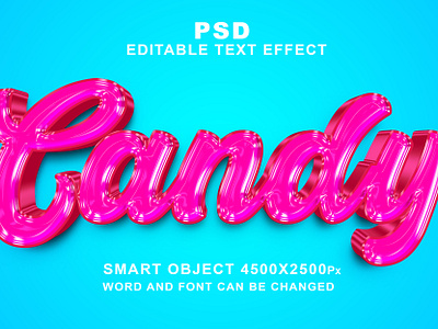 Candy Psd 3d editable text effect graphic design psd font