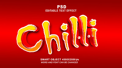 Chilli spicy psd 3d editable text effect chilli editable text effect psd font