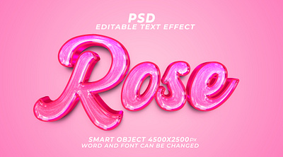 Rose 3d psd editable text effect psd font rose editable text effect