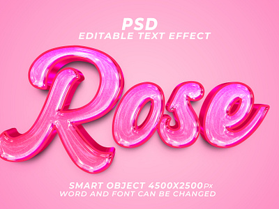 Rose 3d psd editable text effect psd font rose editable text effect