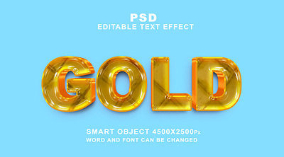 Gold editable text effect psd gold editable text psd font