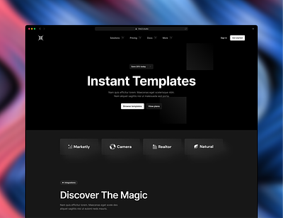 Landing Page💡 theUI.studio adaptive branding buttons centered clients components dark design elements figma friendly kit landing layout page product saas showcase ui user