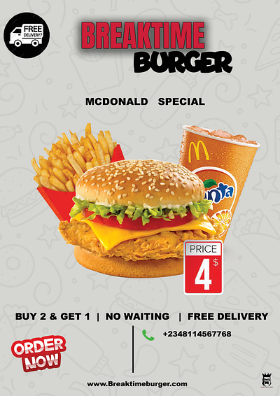 BREAKTIME BURGER design graphic design poster