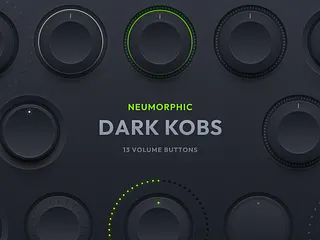 Neumorphic Dark Volume Knobs