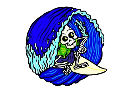 Skeleton surfing a wave tube digital illustration digitaldrawing flat illustration illustrations illustrator illustrazione skate skate design skate illustration skateboard skateboard deck skateboard illustration skeleton skull surf surf illustration vector vector art vector illustration
