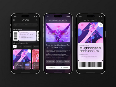 ION3D - Digital art exhibitions ticket checkout concept 3d 3d art app ar gallery art checkout concept concept app design digital exhibition gallery illustrations ios mobile mobile design online ticket ticket