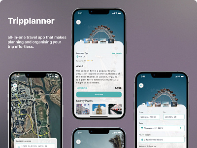 Tripplanner app branding design figma graphic design mobile ui ux