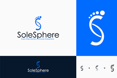 SoloSphere branding design flat foot logo illustration logo minimalist logo modern s logso s shoe shoe type unique vector