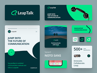 LeapTalk - Chat app visual identity animal logo app logo brand branding chat chat bubble chat logo collaboration communication connection dual meaning frog frog logo icon logo marketing message messaging negative space talk
