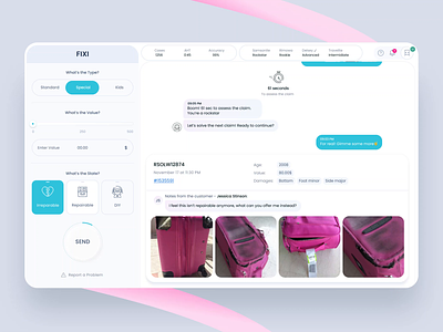 Baggage Repair Service Platform admin panel animation dashboard interaction motion product product design ui uiux ux website