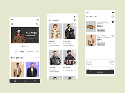 Ecommerce app app design typography ui ux