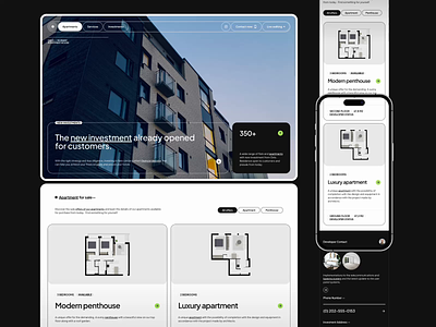 New Apartment - Website Concept apartments blog concept design developer float investments minimalist portfolio technology ui ux web design website