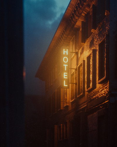 Hotel 3d cinema cinematic city dark digital art