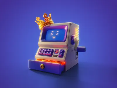 Smart Cash Register Machine 3d atm blender blender3d crown illustration money pos terminal