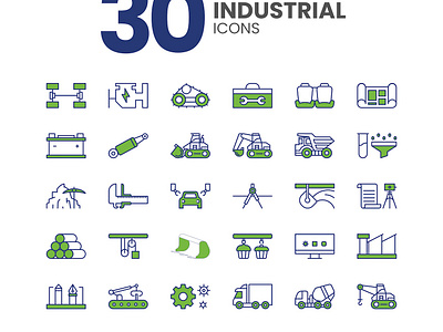 Industrial Icons branding clean design factory flat flat icon graphic design icon illustration industrial industrial icons logo manufacture manufacture icons ui vector