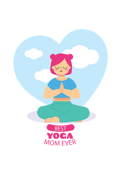 best yoga mom children s illustration cute girl digital illustration happywibes illustration mothers day summerwibes yoga